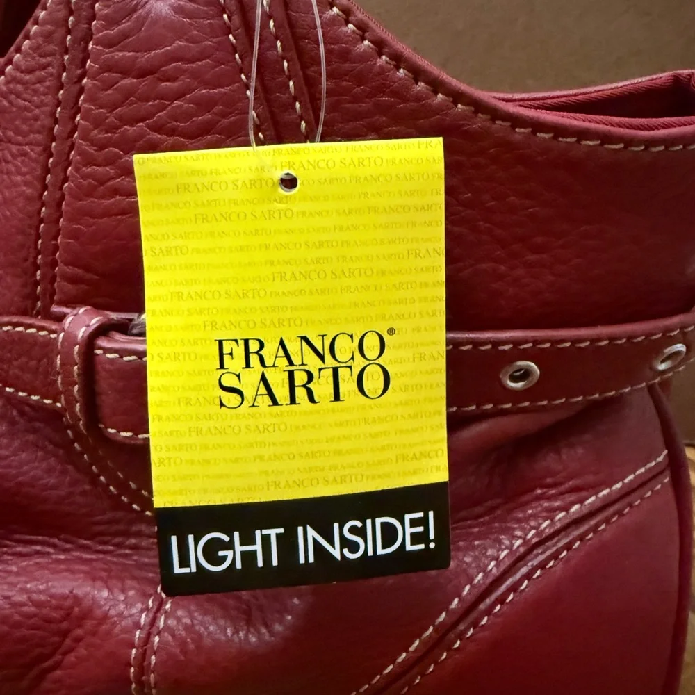 Franco Sarto Red Leather Shoulder Bag NWT - Picture 4 of 7